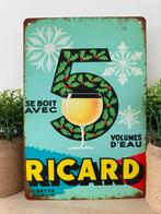 Metalen reclamebord Ricard, Verzamelen, Merken en Reclamevoorwerpen, Ophalen of Verzenden, Nieuw, Reclamebord