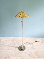 Lampe sur pied en métal chromé et laiton, 1970, Ophalen of Verzenden