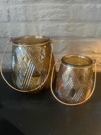 Glazen windlichten, Huis en Inrichting, Woonaccessoires | Kandelaars en Kaarsen, Ophalen, Onbekend, Onbekend, Onbekend