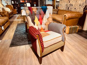 CHESTERFIELD PATCHWORK MULTICOLOR FAUTEUIL ALBANY TWEED STOF beschikbaar voor biedingen