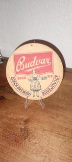 Brouwerij antieke bierviltje Budvar dubbelzijdig, Ophalen of Verzenden, Gebruikt, Viltje(s), Overige merken