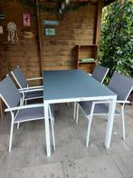 Witte tuinset voor 4 personen van Vinci, Tuin en Terras, Tuinsets en Loungesets, Ophalen, Zo goed als nieuw, Tuinset
