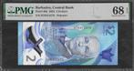 Barbados - 2 Dollars 2022 - Pick 80a - PMG 68 ! - EPQ, Ophalen of Verzenden, Los biljet