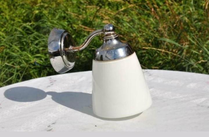 § applique murale chromée et opaline, Antiek en Kunst, Antiek | Verlichting, Ophalen of Verzenden