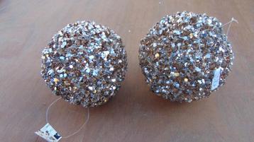 2 x Bal koper glitter, nieuw , hanger. beschikbaar voor biedingen