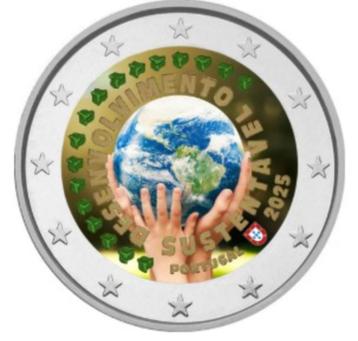 2 euro Portugal 2025 Duurzame Ontwikkeling gekleurd beschikbaar voor biedingen