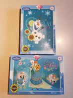 Disney Frozen puzzels Elsa & Anna en Olaf+2 boekjes;samen €4, Comme neuf, Plus de 50 pièces, 4 à 6 ans, Enlèvement ou Envoi