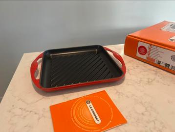 NIEUW: Le Creuset grillplaat 24x24 cm kersenrood beschikbaar voor biedingen