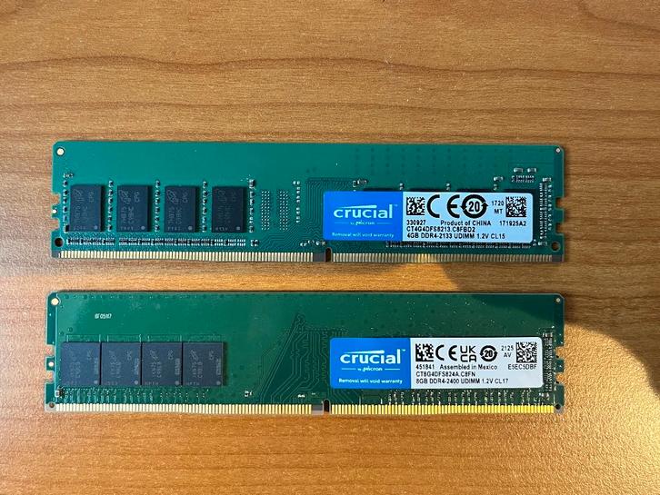 Crucial DDR4 van 16 GB (2x8 GB) - 2400, Computers en Software, RAM geheugen, Gebruikt, Desktop, 16 GB, DDR4, Ophalen of Verzenden