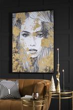 Wanddecoratie Canvas Vrouw zwart/goud - Nieuw, Huis en Inrichting, Ophalen, Nieuw, Schilderij, 100 tot 125 cm