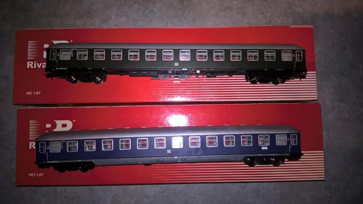 Rivarossi 2 UIC-X voitures couchettes DB H0 HR4013 HR4025, Hobby en Vrije tijd, Modeltreinen | H0, Zo goed als nieuw, Wagon, Gelijkstroom of Wisselstroom
