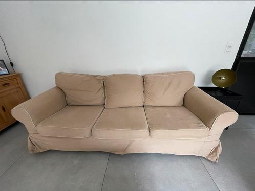 Canapé confortable tissu beige entièrement déhoussable état, Huis en Inrichting, Zetels | Zetels en Chaises Longues, Stof