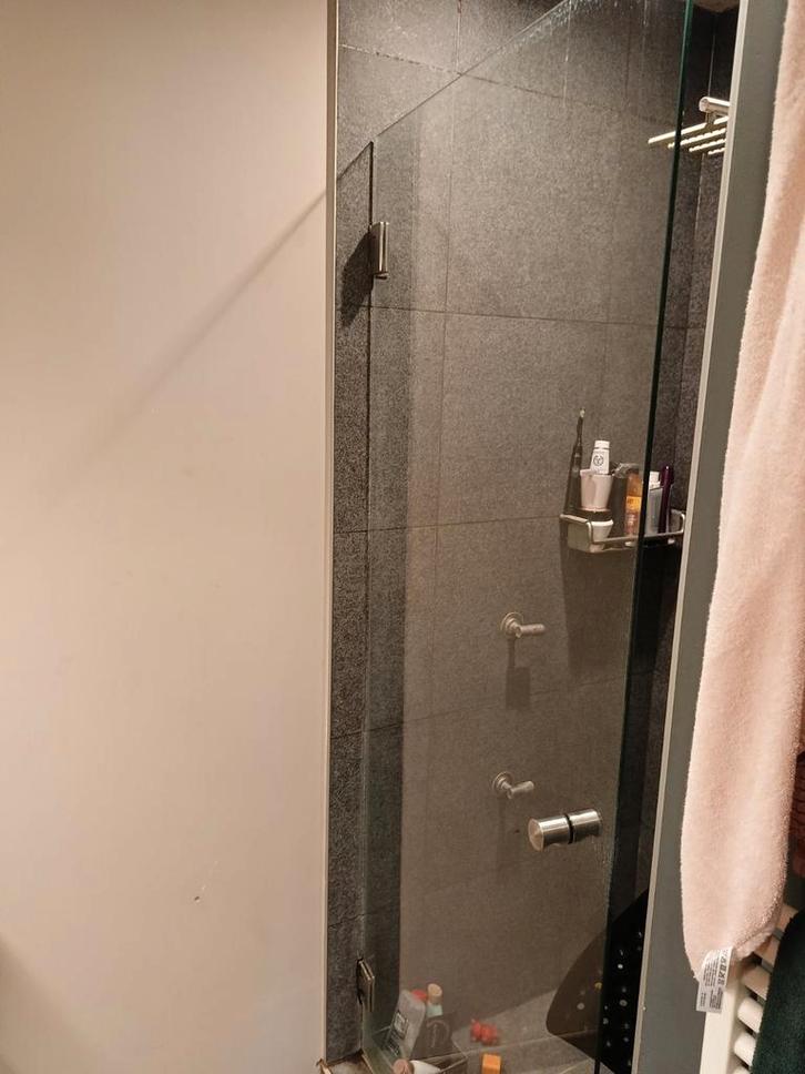 douchedeur met scharnieren en deurknop, Huis en Inrichting, Badkamer | Complete badkamers, Zo goed als nieuw, Ophalen