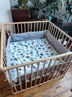 Parc Geuther sur roulettes en bois massif, 1m x 1m, Kinderen en Baby's, Ophalen, Gebruikt, In hoogte verstelbaar