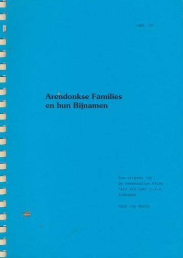 (g117) Arendonkse Families en hun Bijnamen, 1988 beschikbaar voor biedingen