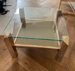 Vintage glazen salontafel, Huis en Inrichting, Ophalen, Gebruikt, 50 tot 100 cm, 50 tot 100 cm