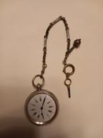 Zilveren Zakuurwerk 935, Handtassen en Accessoires, Horloges | Antiek, Overige merken, Zakhorloge, Ophalen of Verzenden, Met ketting