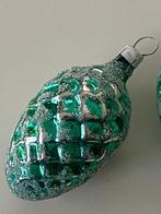 2 Antieke handgeschilderde glazen vintage kerstballen j '60, Diversen, Kerst, Ophalen, Zo goed als nieuw