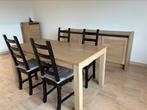 Table basse avec 4 chaises en bois, Comme neuf, Enlèvement