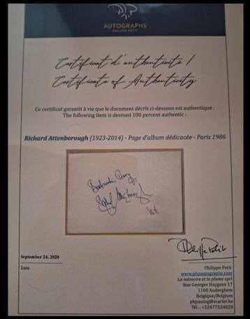 Originele handtekening van acteur RICHARD ATTENBOROUGH beschikbaar voor biedingen