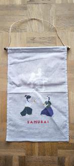 Petit fanion japonais "noren" samourai, Enlèvement, Neuf