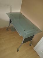 Bureau glazen tafelblad, Ophalen of Verzenden, Zo goed als nieuw, Bureau