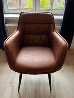 4x Nieuwe Stoelen - Cognac Kleur met Zwarte Poten set van 4, Ophalen, Bruin, Moderne eetkamerstoel met retro-accenten, Nieuw
