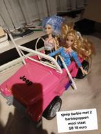 Barbie jeep met 2 poppen, Ophalen of Verzenden, Zo goed als nieuw, Barbie