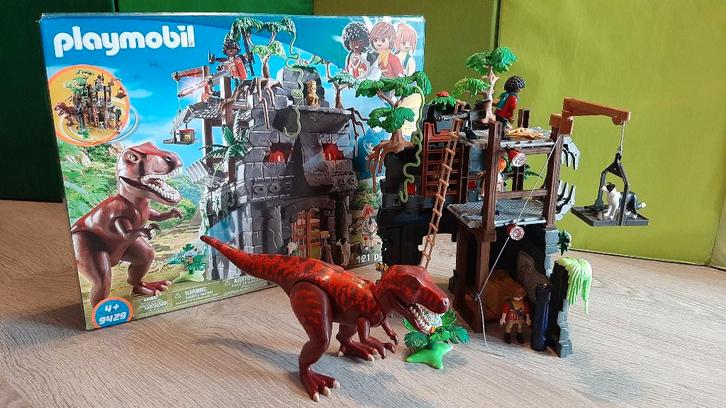 PLAYMOBIL 9429-campement des explorateurs avec tyrannosaure, Kinderen en Baby's, Speelgoed | Playmobil, Zo goed als nieuw, Complete set