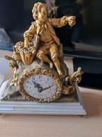Horloge ancienne bronze massif mécanisme sur pile, Antiquités & Art, Enlèvement ou Envoi