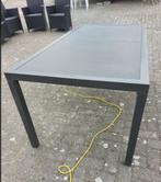 Zwarte tuintafel met stenen blad, Ophalen, Gebruikt, Rechthoekig, Aluminium