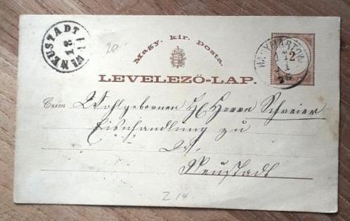 Mooie oude briefkaart (1876), Postzegels en Munten, Brieven en Enveloppen | Buitenland, Briefkaart, Ophalen of Verzenden
