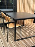 Table acier bois design noire, Design noir, 100 à 150 cm, 100 à 150 cm, Rectangulaire