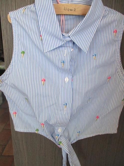 NIEUW blauw-wit gestreept top met ijsjs LAPIN HOUSE maat 122, Kinderen en Baby's, Kinderkleding | Maat 122, Nieuw, Meisje, Shirt of Longsleeve