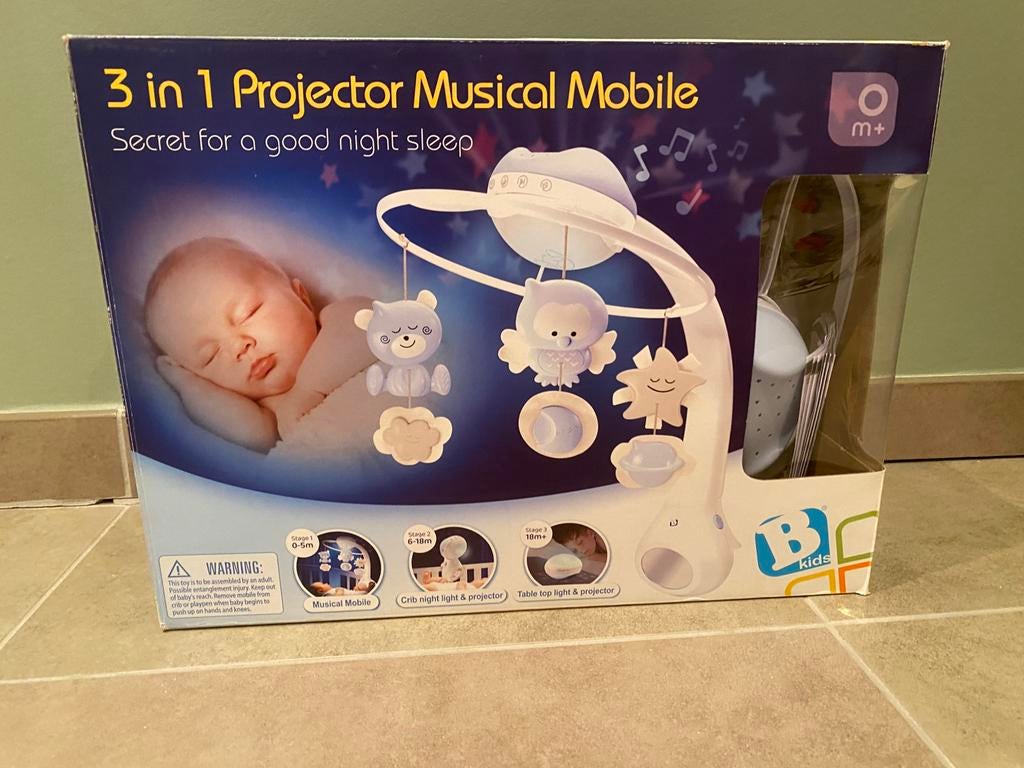 Muziek mobiel + projector, Ophalen, Zo goed als nieuw