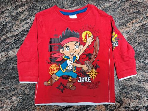 Mt 92 Rode T-shirt lange mouwen Disney piraat Jake, Kinderen en Baby's, Kinderkleding | Maat 92, Zo goed als nieuw, Jongen, Shirt of Longsleeve