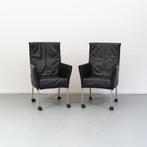 ACTIE!! 75x Montis Chaplin Stoel Zwart Leer - Grijs/Wiel, Huis en Inrichting