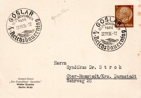 DEUTSCHES REICH:1936:Gelaufen Postkarte:LANDBOUW,AGRICULTURE, Postzegels en Munten, Postzegels | Europa | Duitsland, Gestempeld