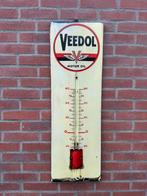 Veedol emaille reclame thermometer, Ophalen of Verzenden, Gebruikt, Reclamebord
