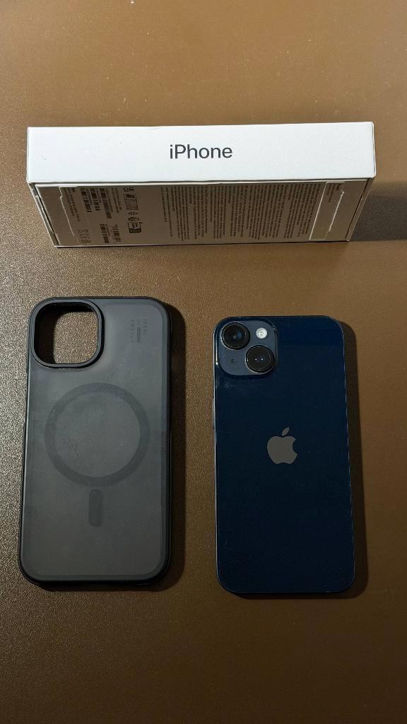 iPhone 14 zwart 128 GB + hoesje, Télécoms, Téléphonie mobile | Apple iPhone, Comme neuf, 128 GB, Sans abonnement, Sans simlock