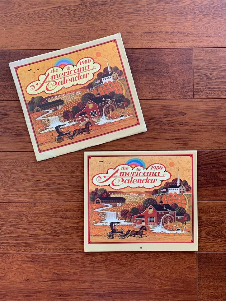 Vintage kalender „The Americana Calendar 1980" (Wysocki), Diversen, Kalenders, Zo goed als nieuw, Jaarkalender, Ophalen of Verzenden
