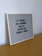 Letterbord met letters, fotoframes, paperclips, ..., Ophalen, Zo goed als nieuw