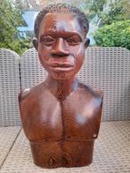 Massief hout afrikaans borstbeeld zgst, Antiek en Kunst, Kunst | Beelden en Houtsnijwerken, Ophalen