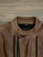 Leren motorjas, Gedragen, Beige, Rev it, Maat 56/58 (XL)