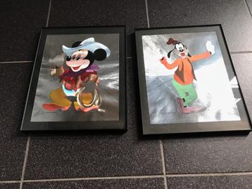 2 vintage kaders Mickey en Goofy nieuwstaat beschikbaar voor biedingen