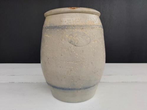 Mooie grote grijsblauwe grespot / mosterdpot, Antiek en Kunst, Antiek | Keramiek en Aardewerk, Ophalen of Verzenden