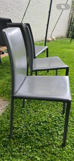 Chaises de salle à langer contemporaines tout cuir, Maison & Meubles, Chaises, Enlèvement, Gris, Cuir