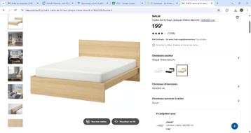 Lit MALM IKEA, Beige, Comme neuf, Enlèvement, 200 cm