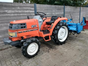 Minitractor Kubota GT-3 + frees, schaaf, rol, 3-tand & bakje beschikbaar voor biedingen