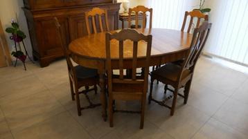 Table en chêne de 160 cm avec 2 allonges (50 et 60cm) beschikbaar voor biedingen